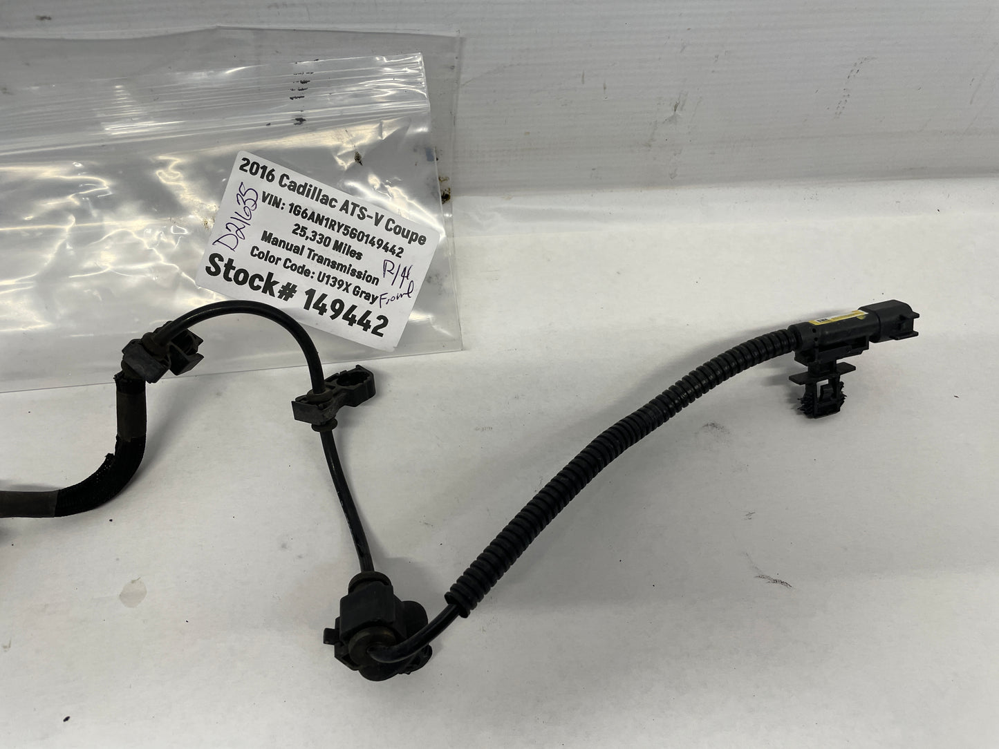 2016 Cadillac ATS-V RH Passenger Front ABS Speed Sensor OEM - Day's Parts Yard