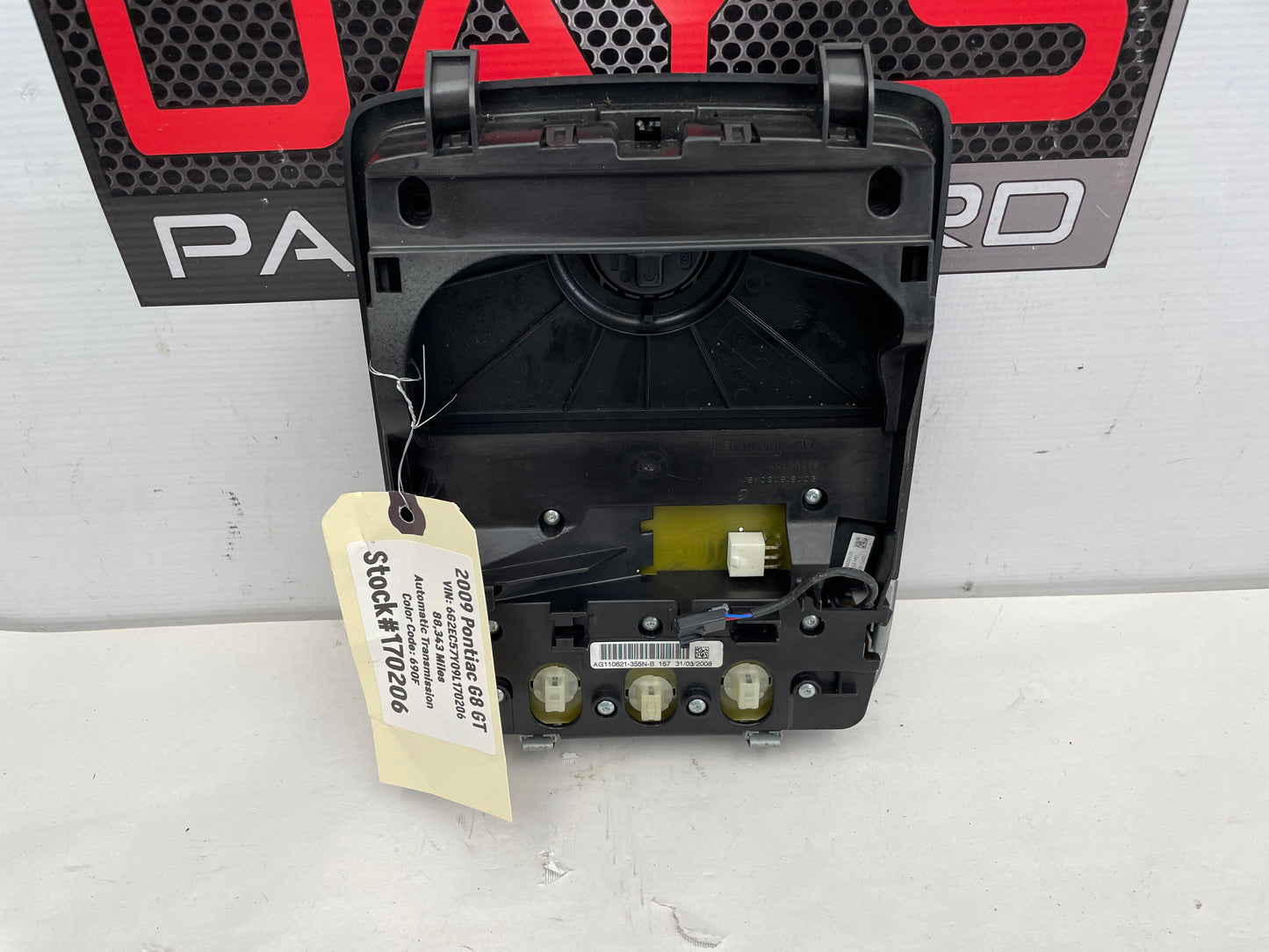 2009 Pontiac G8 GT Overhead Over Head Console Dome Light OEM - Day's Parts Yard