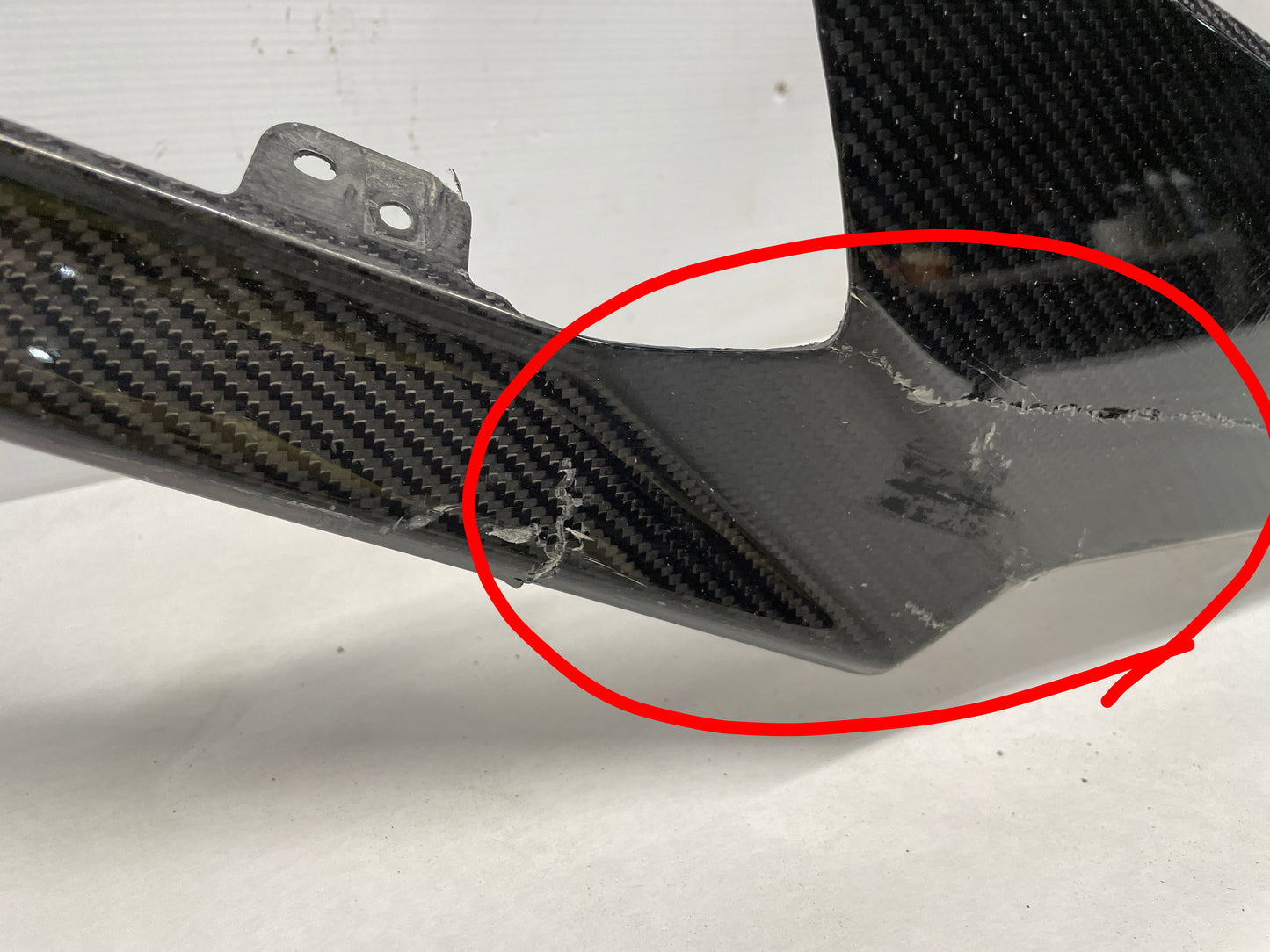 2016 Cadillac ATS-V Front Bumper End Carbon Spoiler Splitter Lip OEM DAMAGED - Day's Parts Yard
