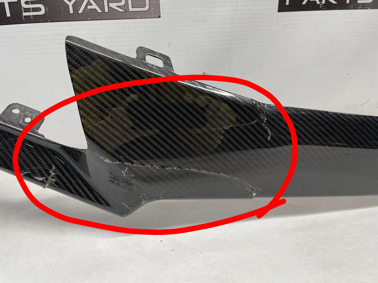 2016 Cadillac ATS-V Front Bumper End Carbon Spoiler Splitter Lip OEM DAMAGED - Day's Parts Yard