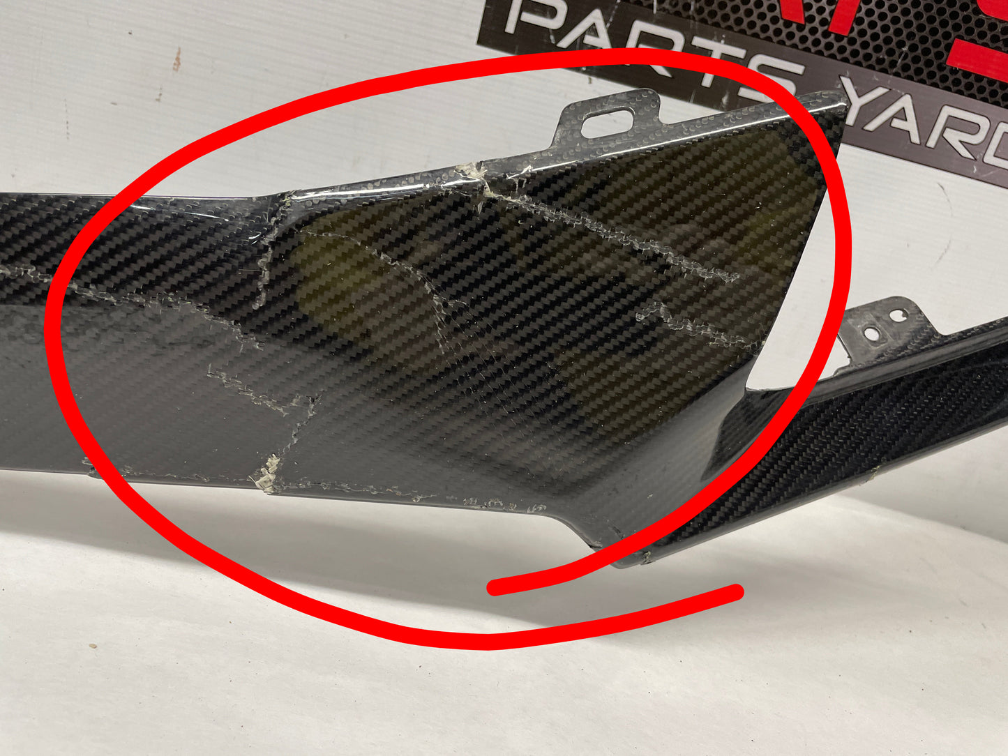 2016 Cadillac ATS-V Front Bumper End Carbon Spoiler Splitter Lip OEM DAMAGED - Day's Parts Yard