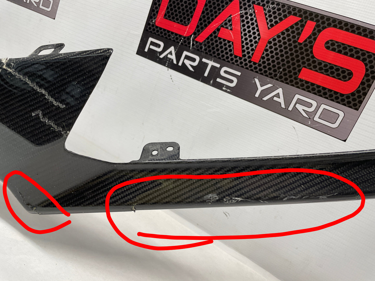 2016 Cadillac ATS-V Front Bumper End Carbon Spoiler Splitter Lip OEM DAMAGED - Day's Parts Yard