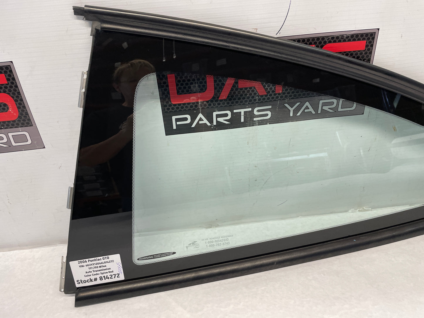 2006 Pontiac GTO LH Driver Rear Quarter Window Glass OEM - Day's Parts Yard