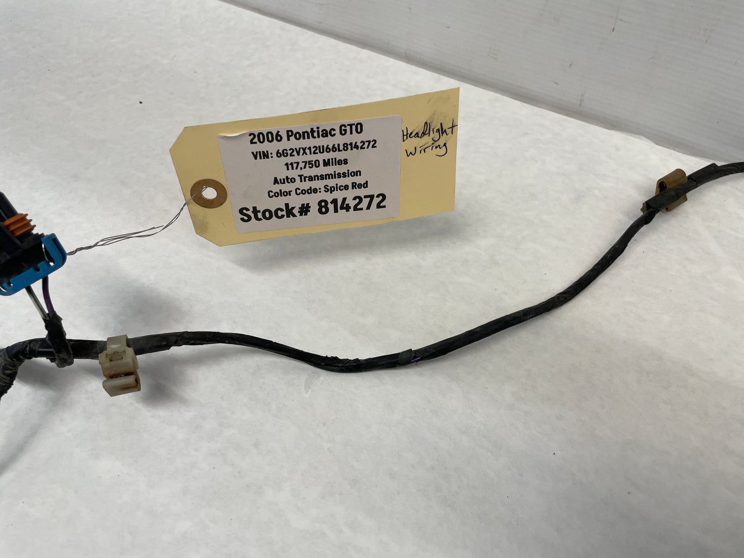 2006 Pontiac GTO Front Bumper Fog Light Lamp Wire Wiring Harness OEM - Day's Parts Yard