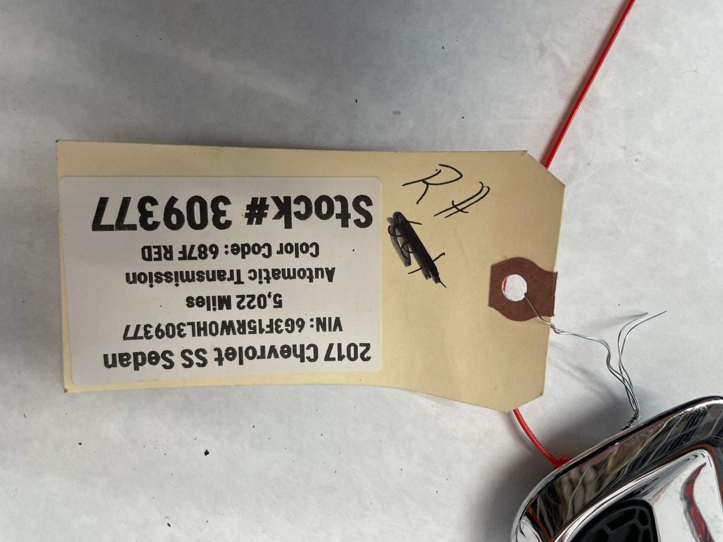 2017 Chevy SS Sedan RH Passenger Fender Marker Light OEM - Day's Parts Yard