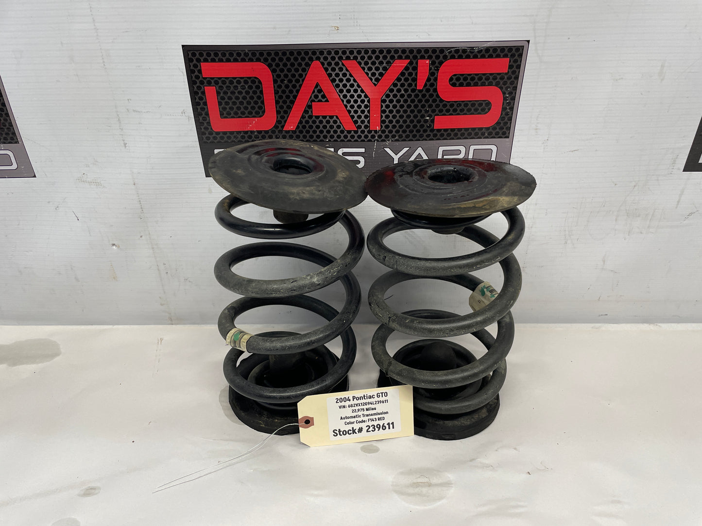 2004 Pontiac GTO Rear Coil Springs RH & LH OEM - Day's Parts Yard