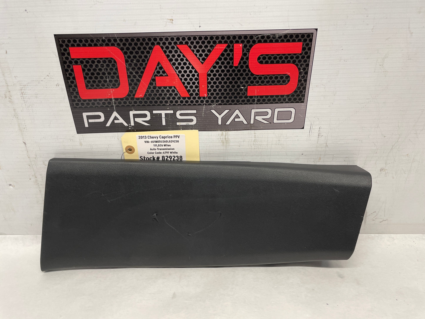 2013 Chevy Caprice PPV LH Driver Interior Center B Pillar Trim Molding Panel Cover OEM - Day's Parts Yard