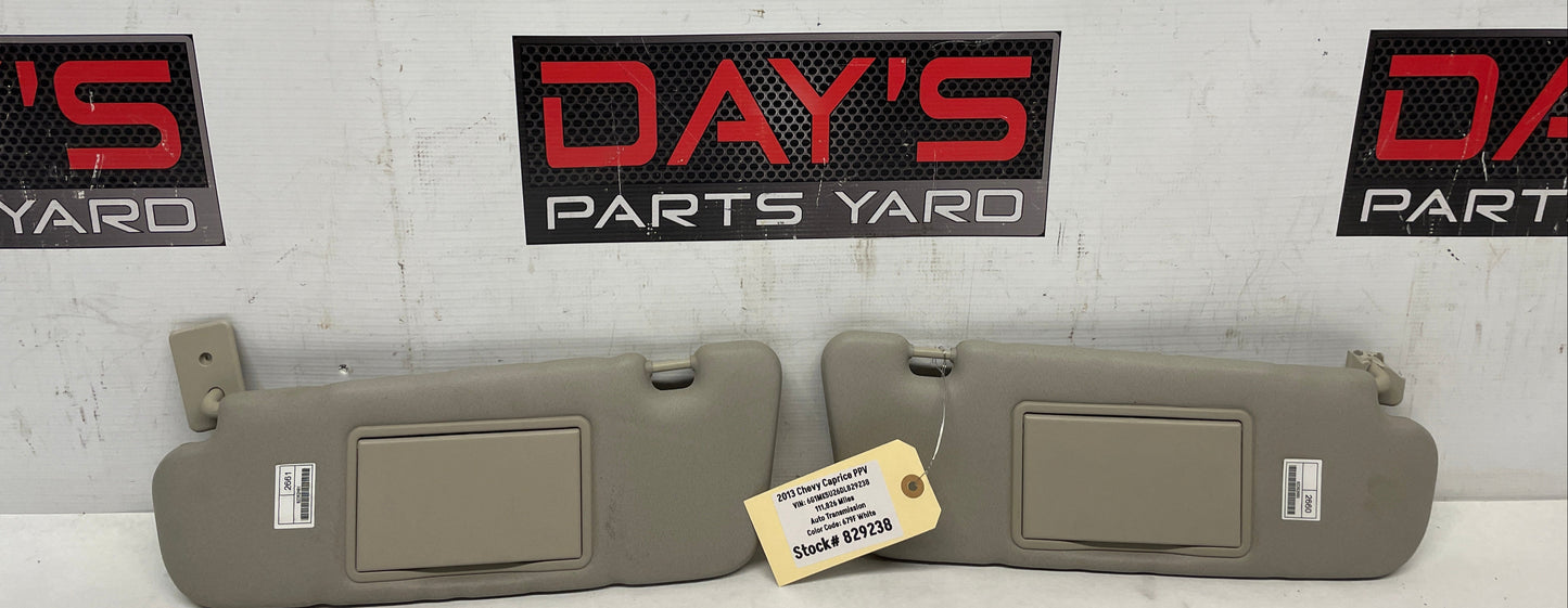 2013 Chevy Caprice PPV RH & LH Sun Visor Sunvisor Sun Shade OEM - Day's Parts Yard