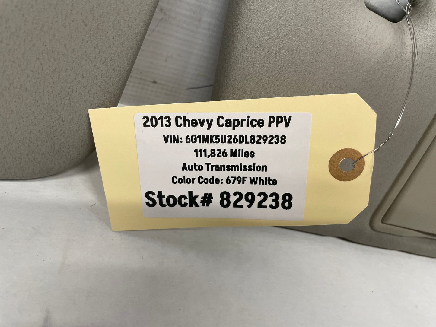 2013 Chevy Caprice PPV RH & LH Sun Visor Sunvisor Sun Shade OEM - Day's Parts Yard