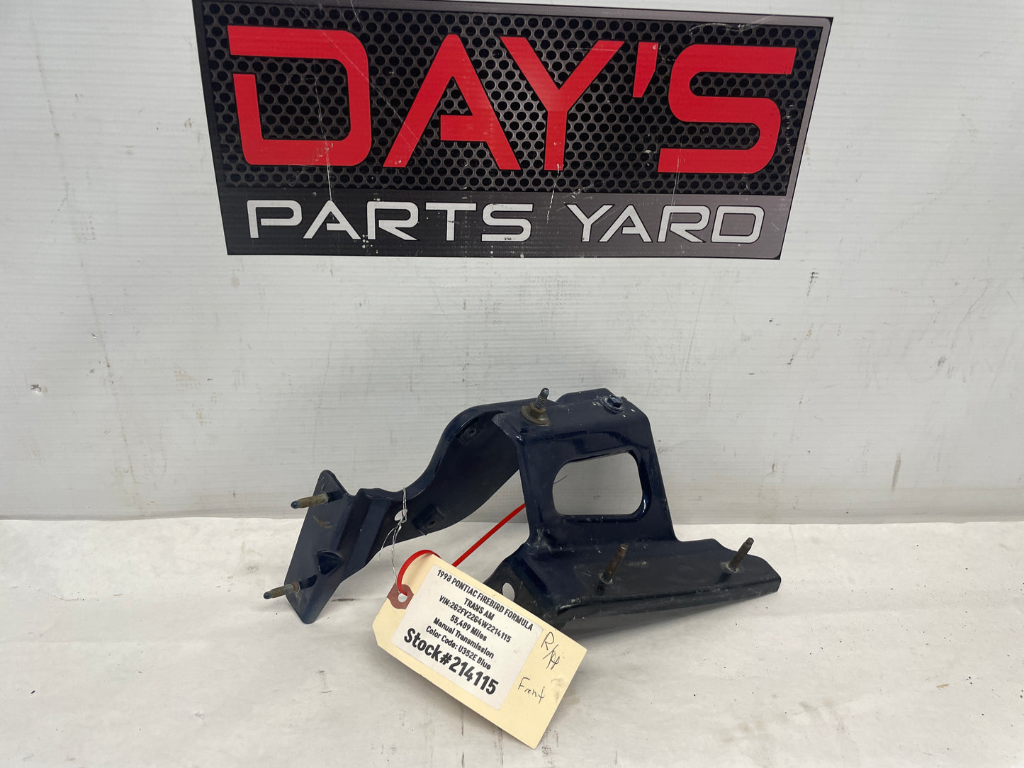 1998 Pontiac Firebird Formula RH Front Bumper Corner Support Bracket Brace Plate OEM - Day's Parts Yard