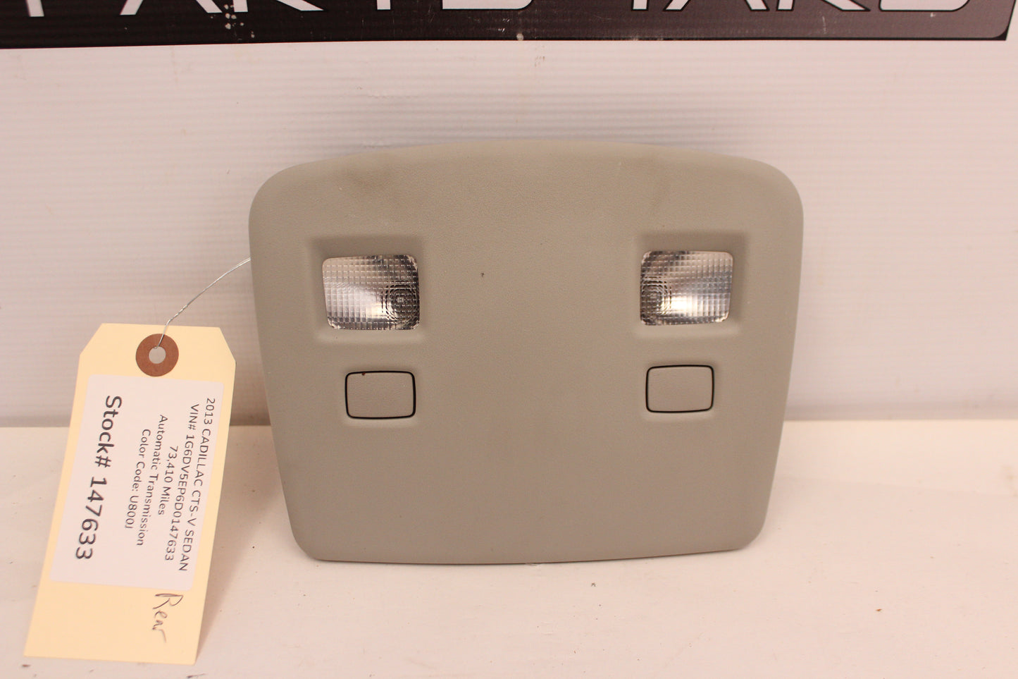 2013 Cadillac CTS-V Sedan Over Head Overhead Rear Dome Light OEM - Day's Parts Yard