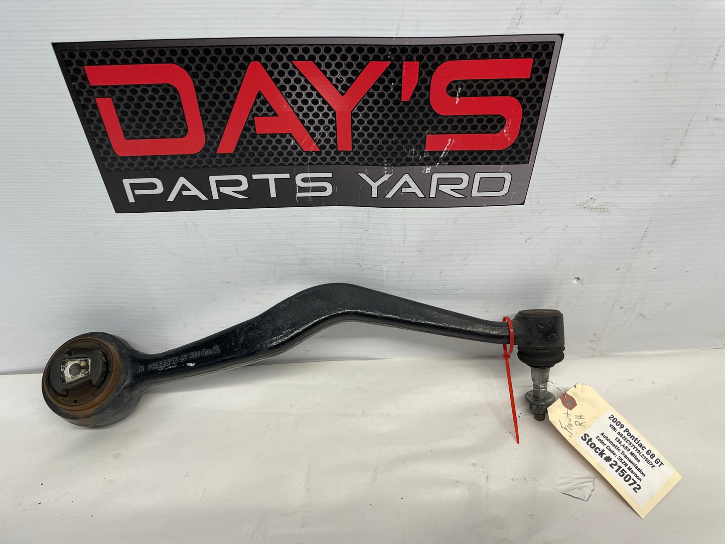 2009 Pontiac G8 GT RH Passenger Front Lower Control Arm OEM - Day's Parts Yard