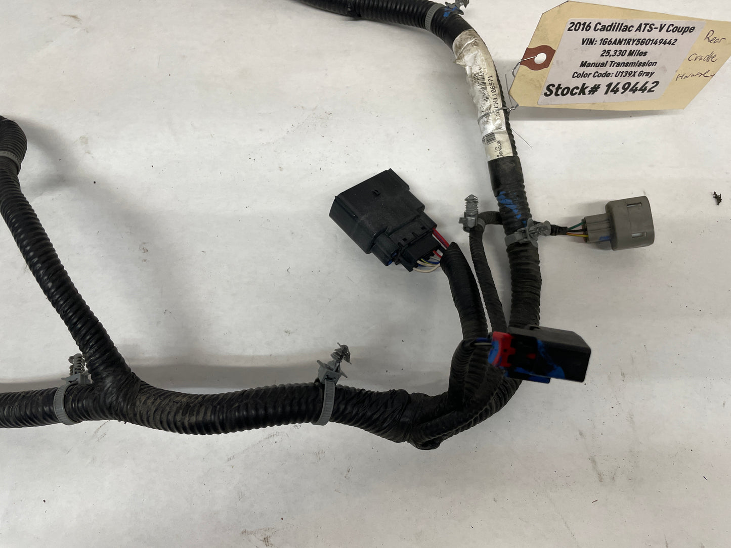 2016 Cadillac ATS-V Coupe Rear Suspension Cradle Wire Wiring Harness OEM - Day's Parts Yard