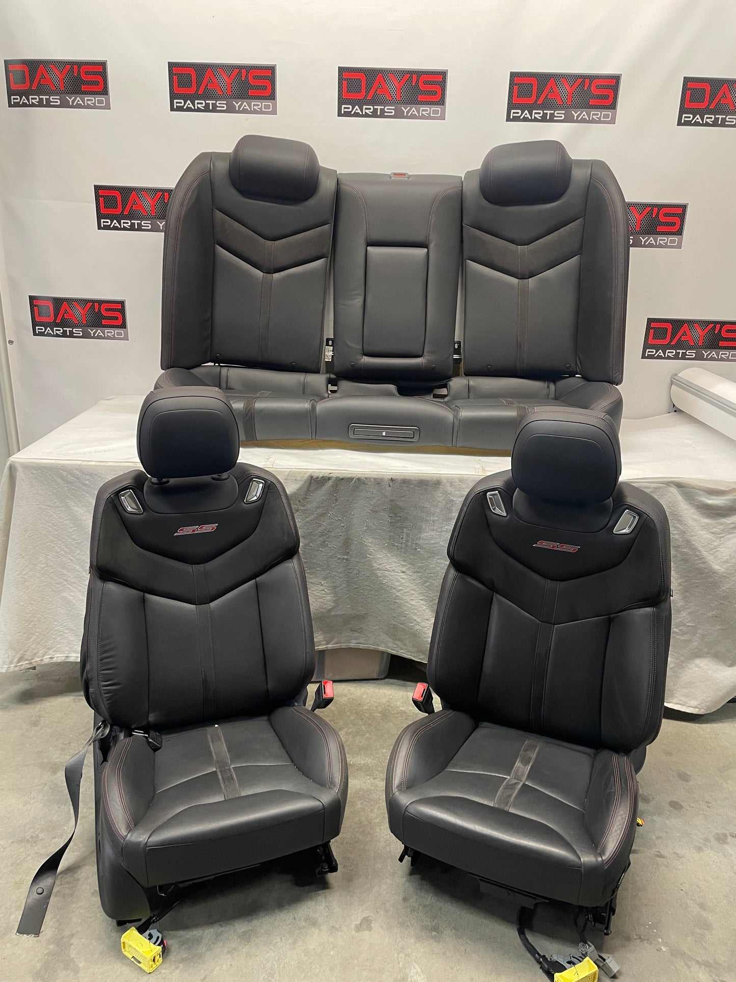 2014 Chevy SS Sedan Seats Fronts and Rears Black Leather Alcantara Suede OEM - Day's Parts Yard