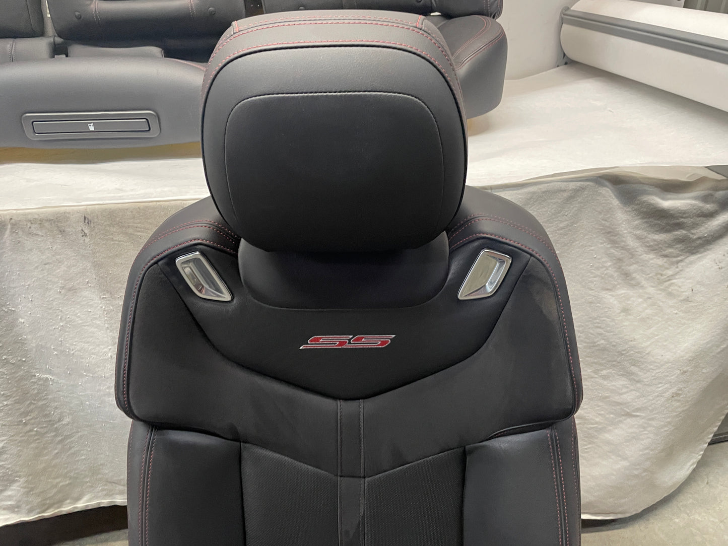 2014 Chevy SS Sedan Seats Fronts and Rears Black Leather Alcantara Suede OEM - Day's Parts Yard