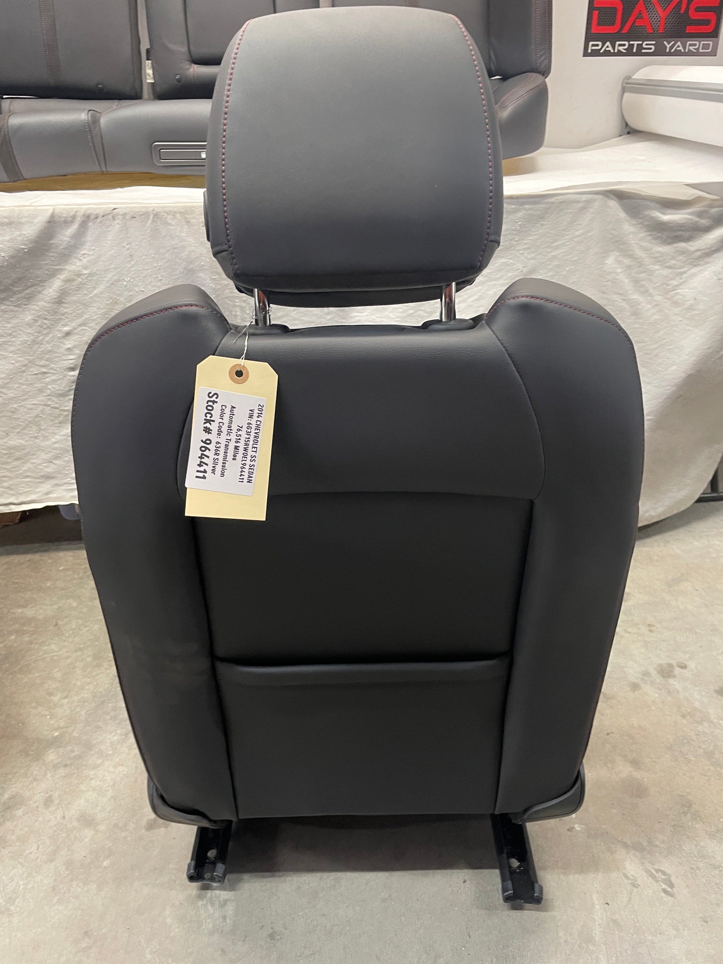 2014 Chevy SS Sedan Seats Fronts and Rears Black Leather Alcantara Suede OEM - Day's Parts Yard
