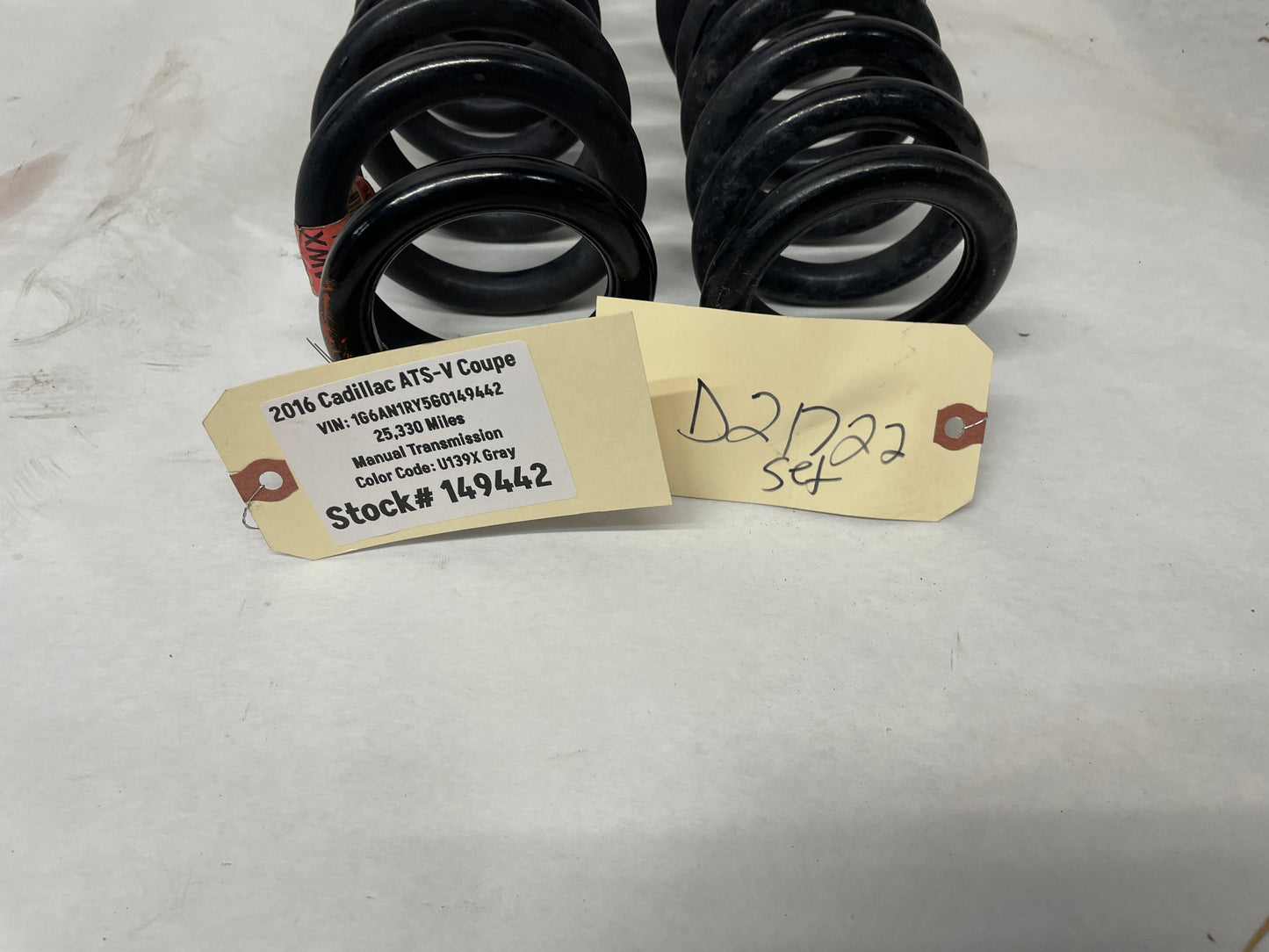 2016 Cadillac ATS-V Coupe Rear Coil Springs OEM - Day's Parts Yard