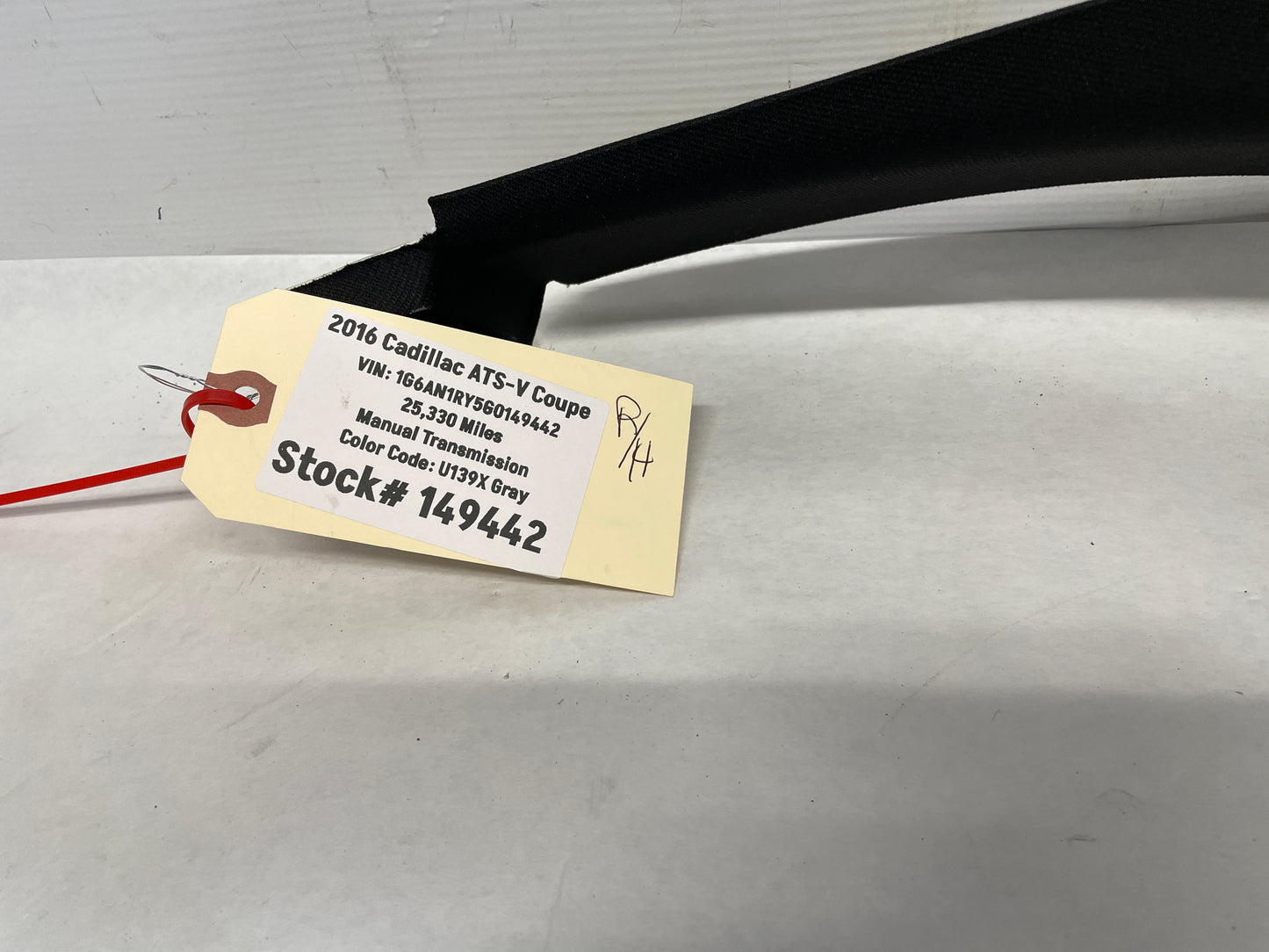 2016 Cadillac ATS-V Coupe RH Passenger Quarter Window Interior C Pillar Trim OEM - Day's Parts Yard
