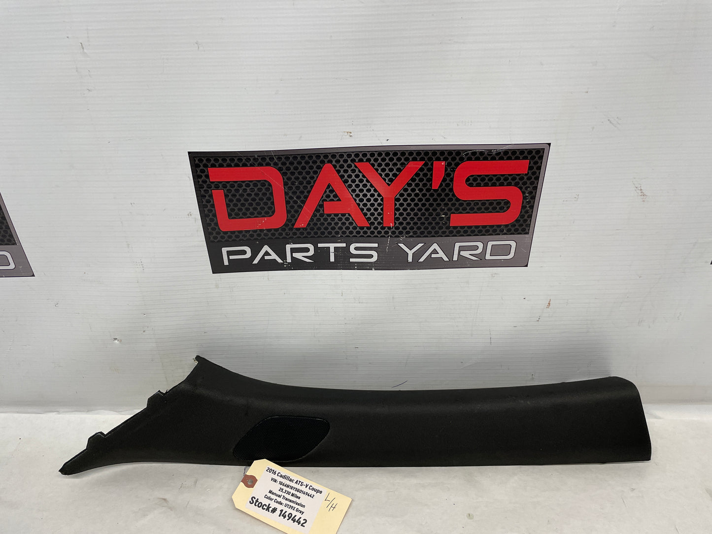 2016 Cadillac ATS-V Coupe LH Driver Windshield A Pillar Interior Trim OEM - Day's Parts Yard