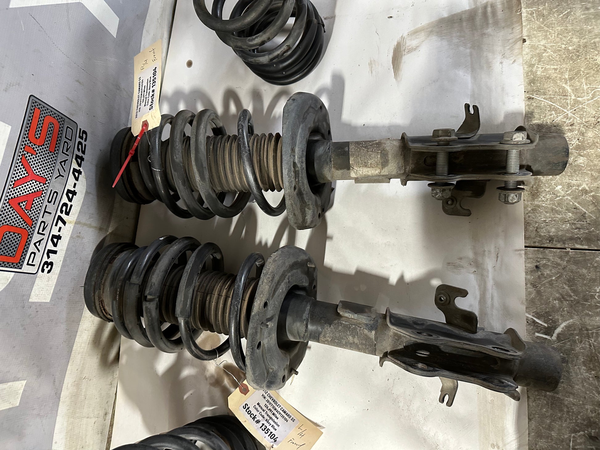 2012 Chevy Camaro SS RH & LH Front Struts w/Rear Coil Springs OEM - Day's Parts Yard
