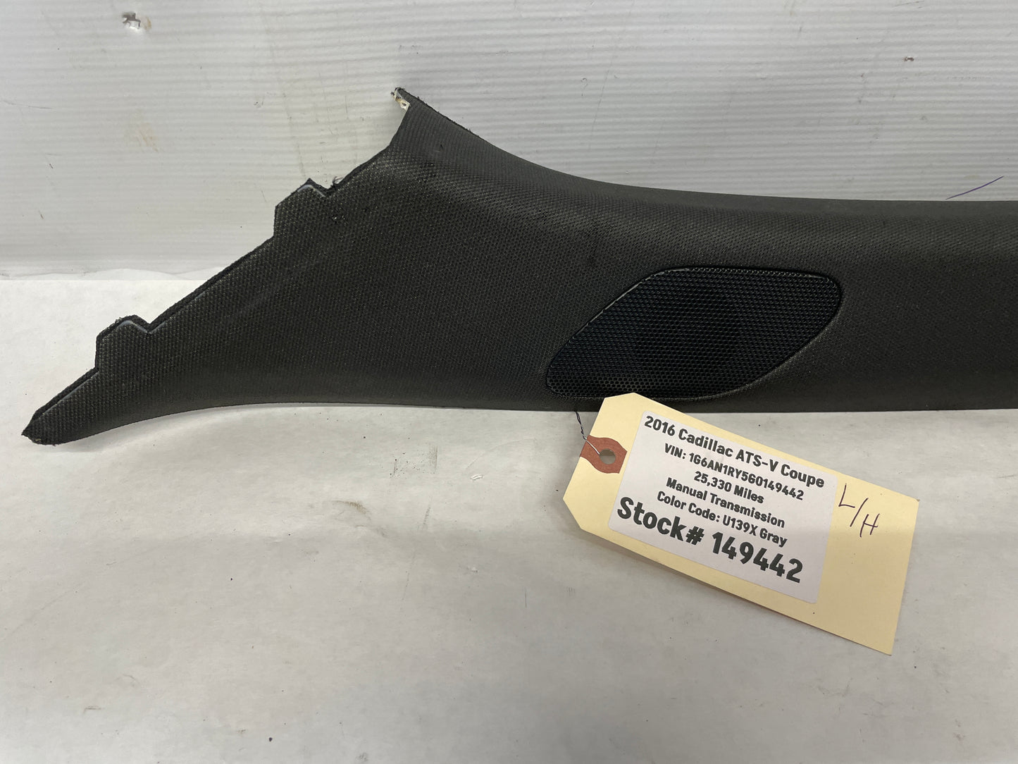 2016 Cadillac ATS-V Coupe LH Driver Windshield A Pillar Interior Trim OEM - Day's Parts Yard