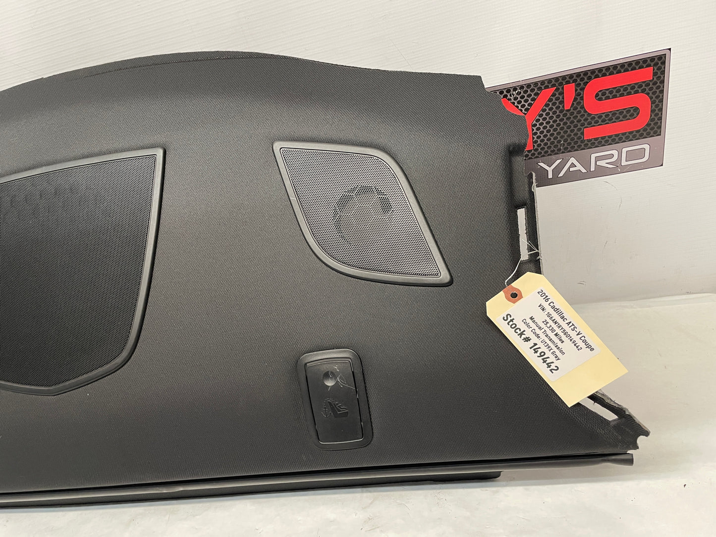 2016 Cadillac ATS-V Coupe Rear Window Deck Package Tray Panel Trim OEM - Day's Parts Yard
