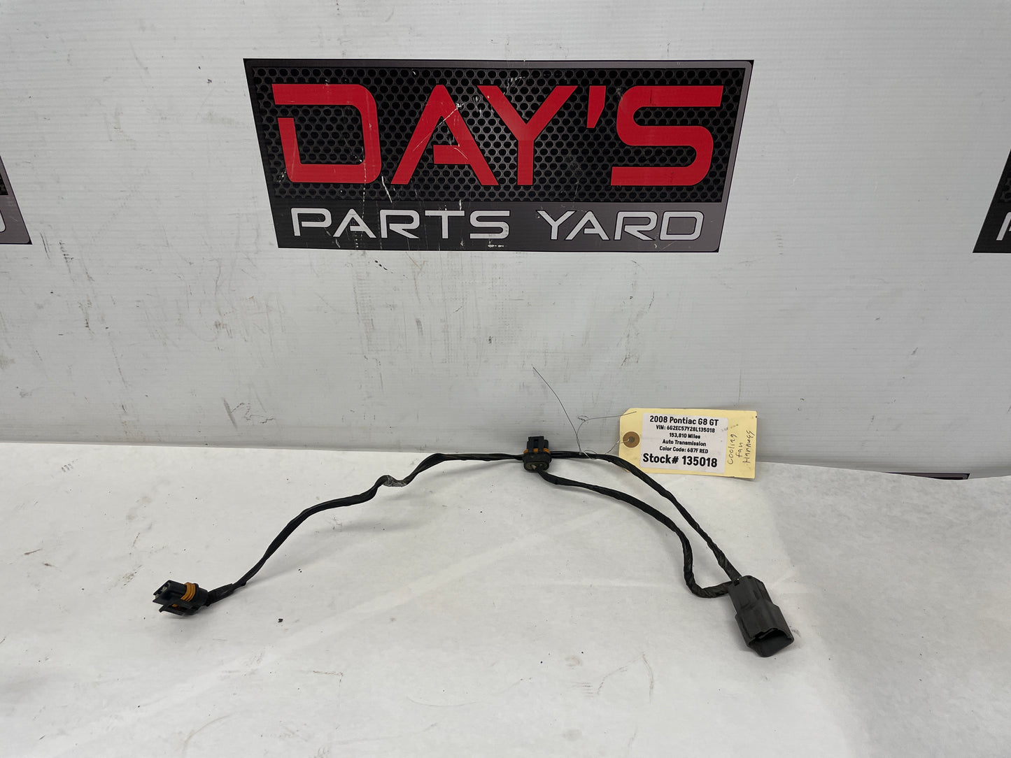 2008 Pontiac G8 GT Radiator Electric Cooling Fan Wire Wiring Harness OEM - Day's Parts Yard