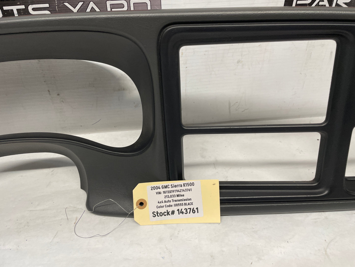 2004 GMC Sierra K1500 Gray Ebony Radio Cluster Dash Trim Bezel OEM - Day's Parts Yard