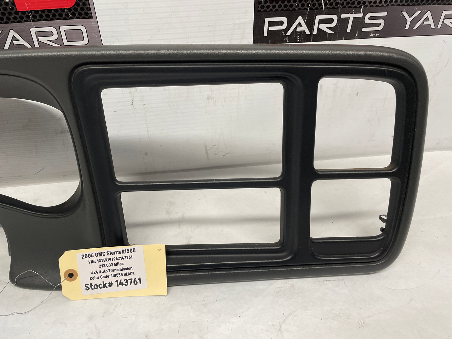2004 GMC Sierra K1500 Gray Ebony Radio Cluster Dash Trim Bezel OEM - Day's Parts Yard