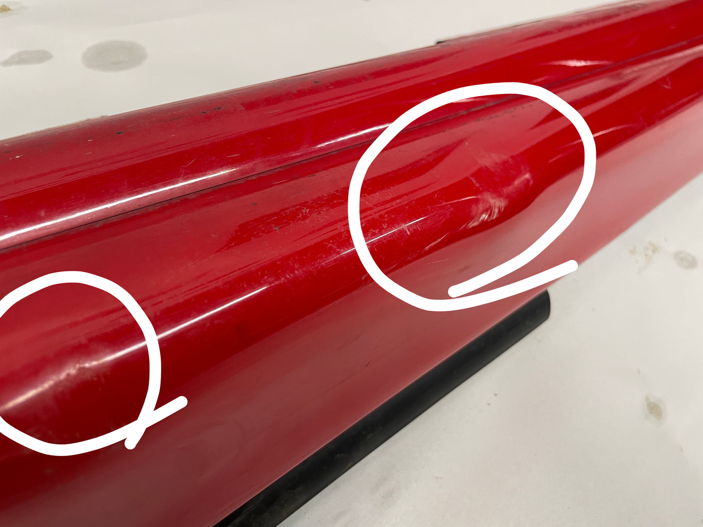 2004 Pontiac GTO RH Passenger Rocker Molding Side Skirt Red OEM - Day's Parts Yard