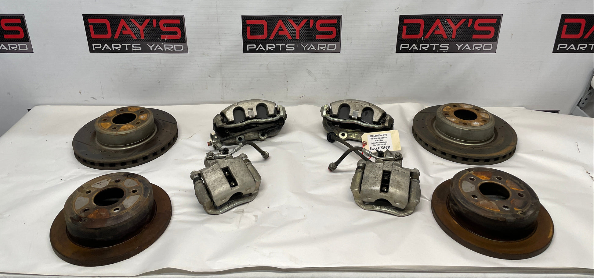 2004 Pontiac GTO PBR Brake Calipers and Rotors Front & Rear OEM - Day's Parts Yard