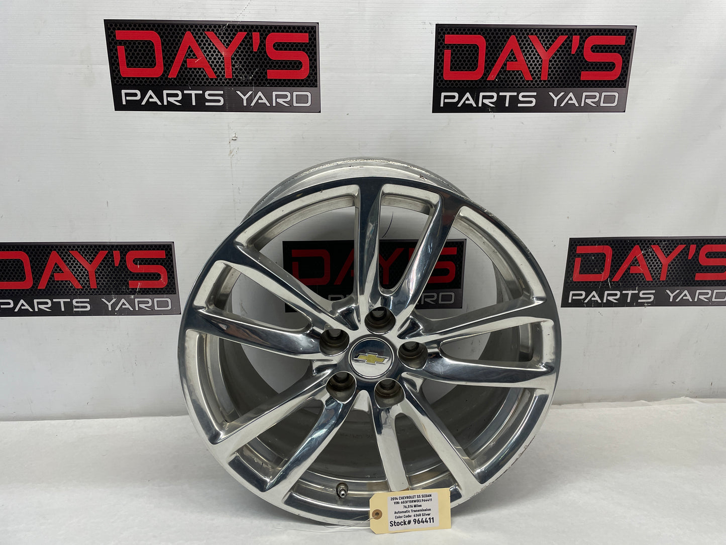 2014 Chevy SS Sedan Factory OEM Rear Wheel 19X9 - Day's Parts Yard