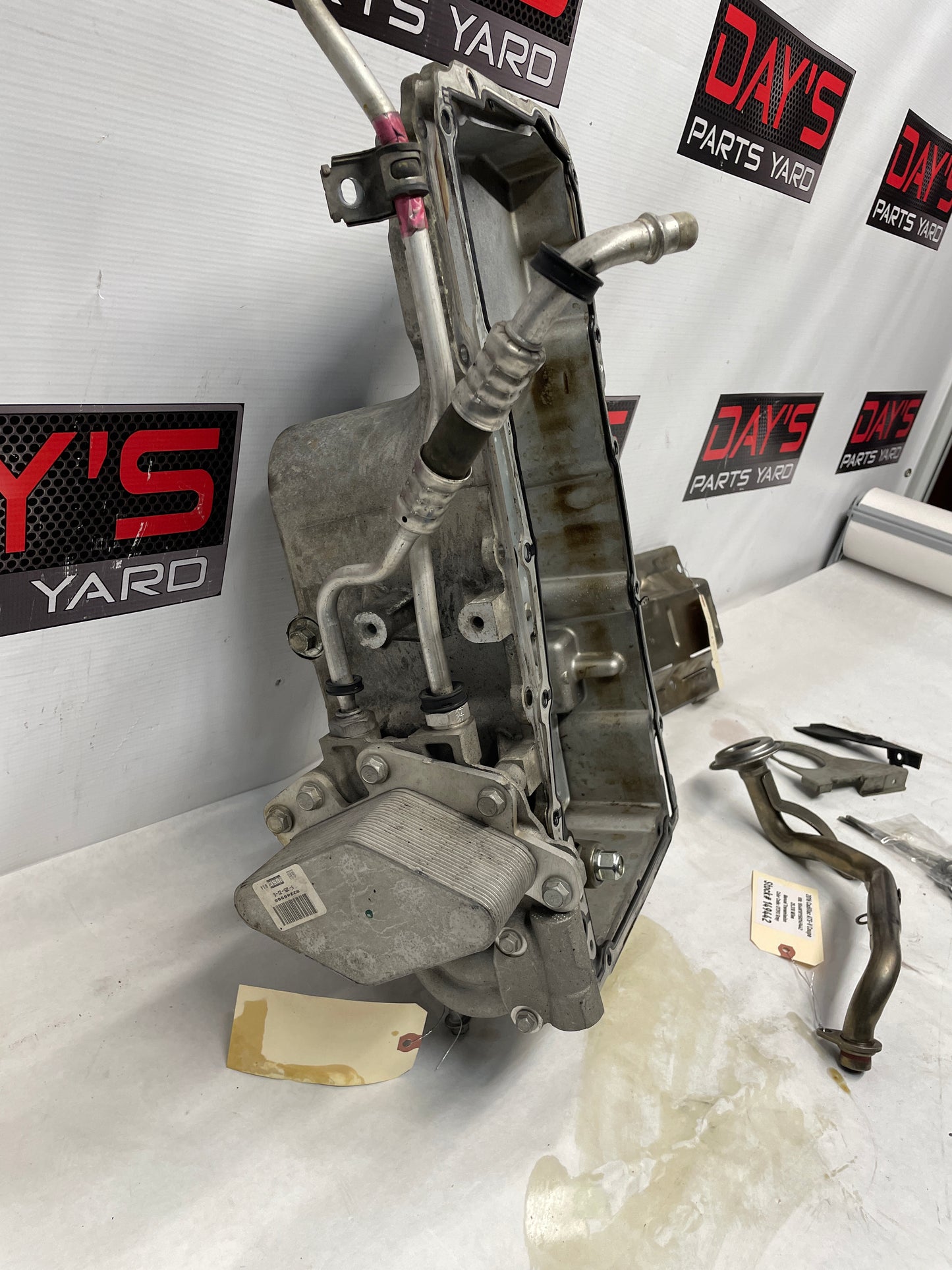 2011 Cadillac CTS-V Coupe Complete Oil Pan Assembly w/ Cooler OEM - Day's Parts Yard