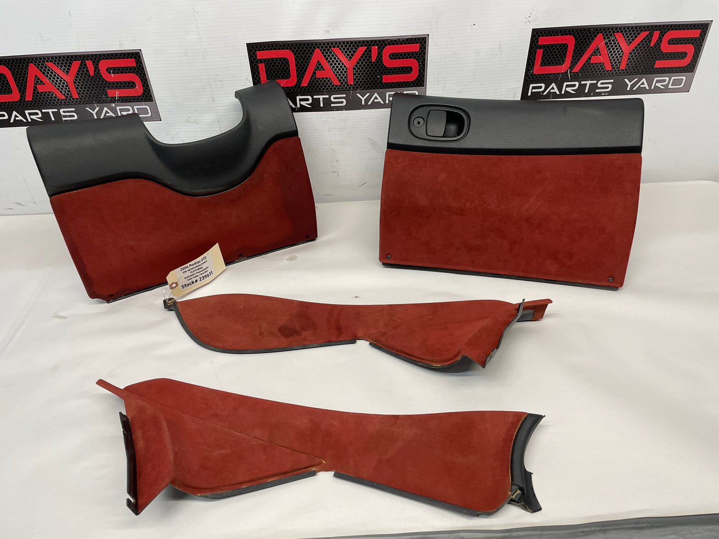 2004 Pontiac GTO Red Interior Trim Glove Box Knee Bolster Console Suedes OEM - Day's Parts Yard