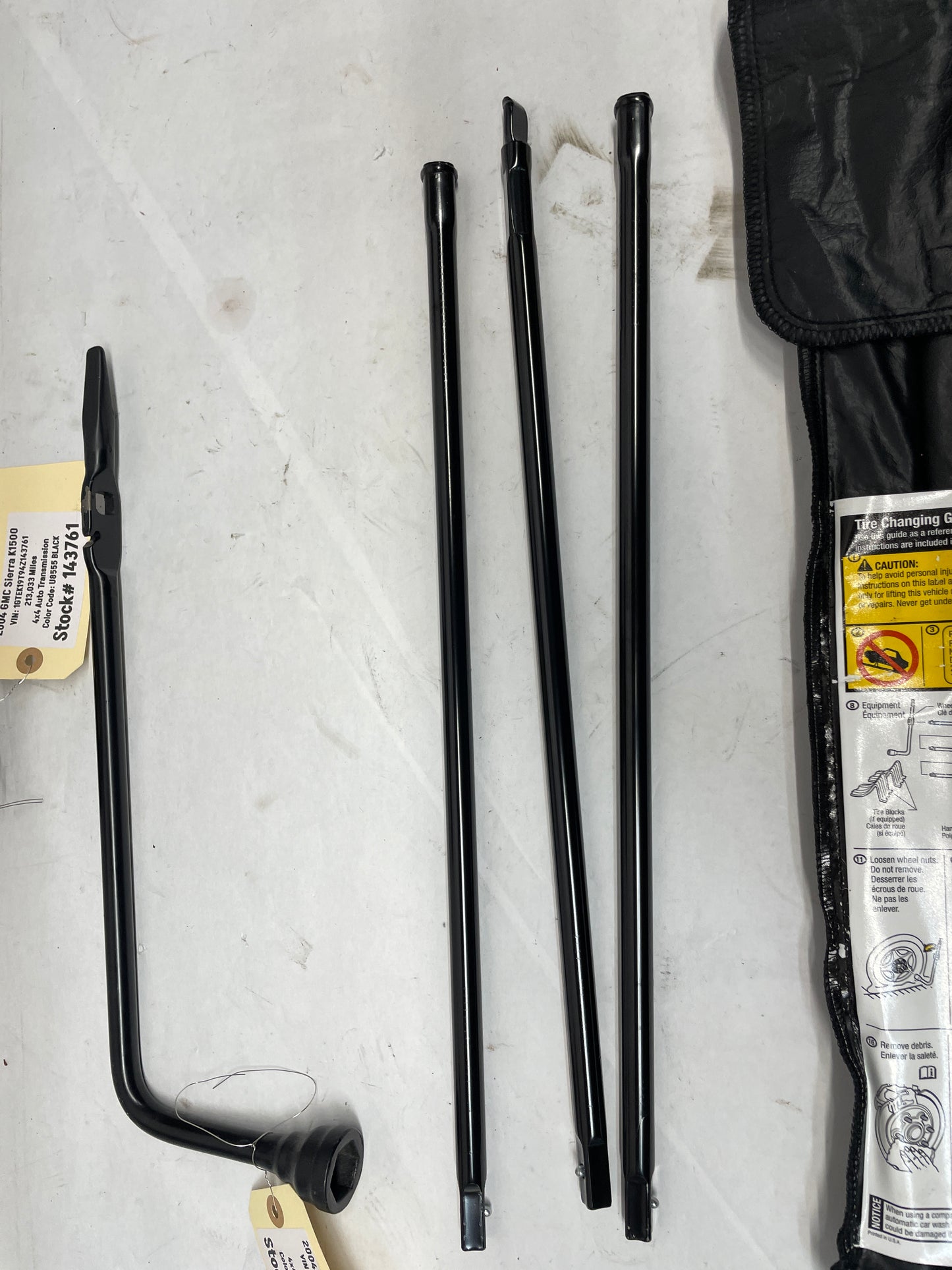 2004 GMC Sierra K1500 Factory Spare Tire Tool Kit w/ Jack OEM - Day's Parts Yard