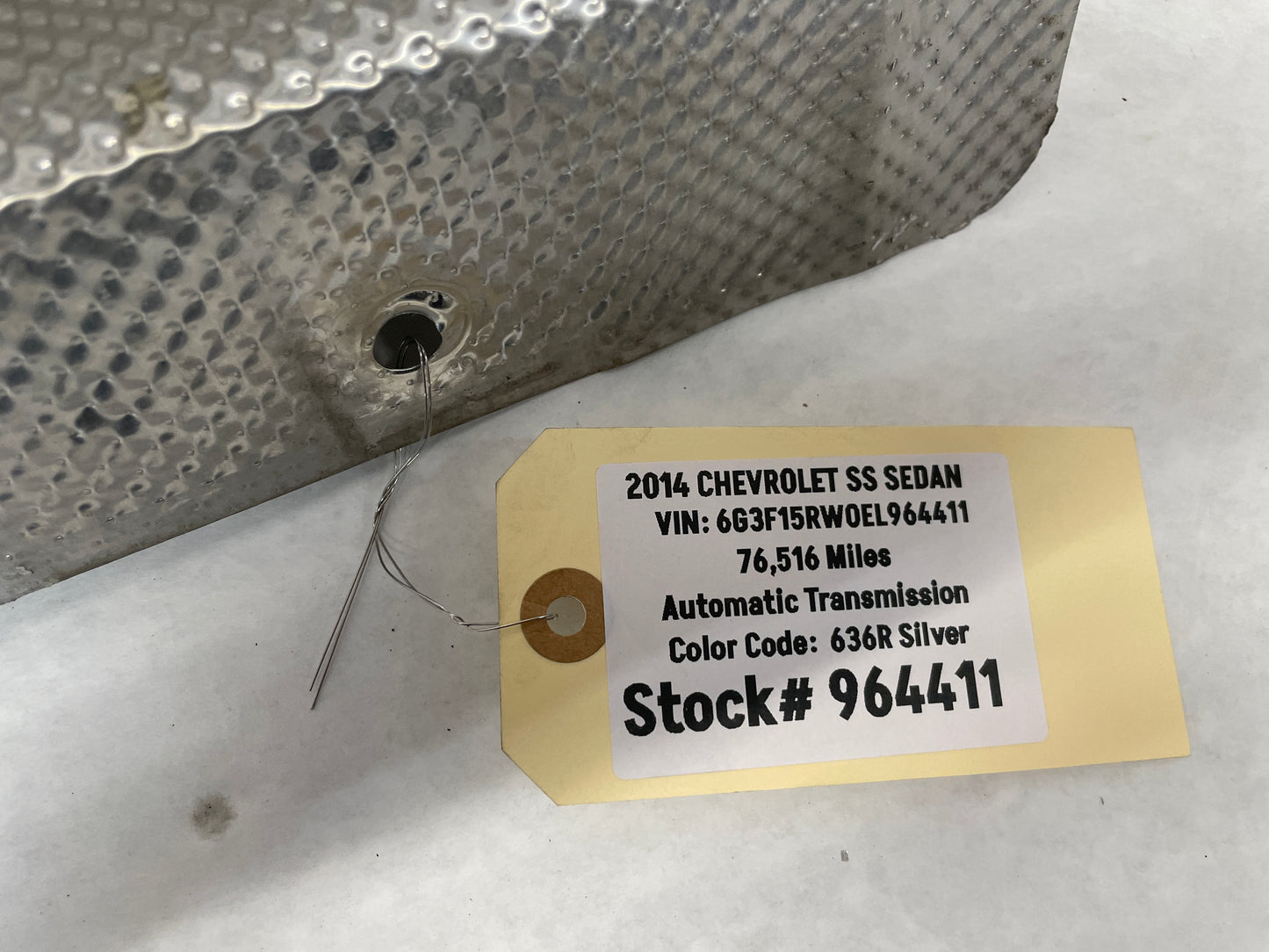 2014 Chevy SS Sedan Transmission Tunnel Exhaust Heat Shield OEM - Day's Parts Yard