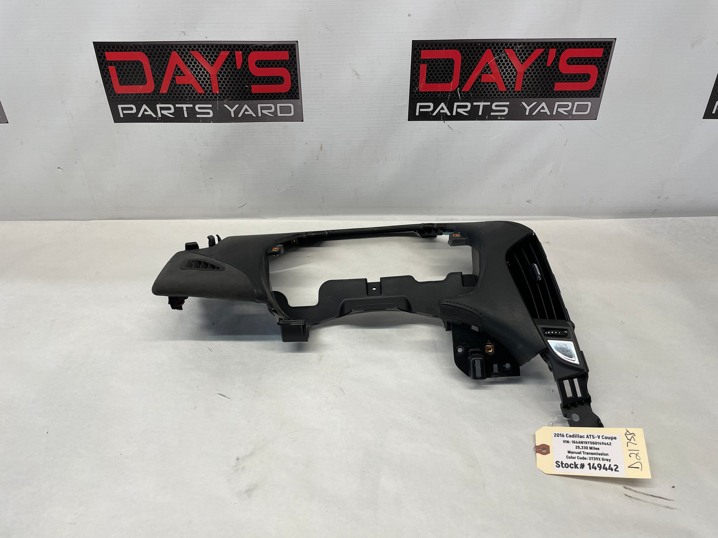 2016 Cadillac ATS-V Coupe LH Driver Instrument Upper Trim Panel Black OEM - Day's Parts Yard