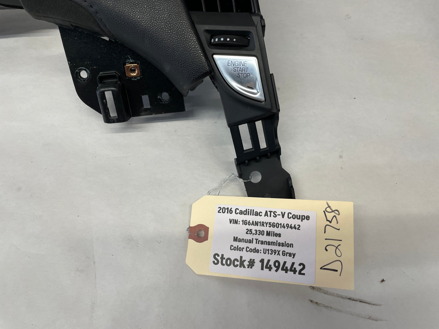 2016 Cadillac ATS-V Coupe LH Driver Instrument Upper Trim Panel Black OEM - Day's Parts Yard