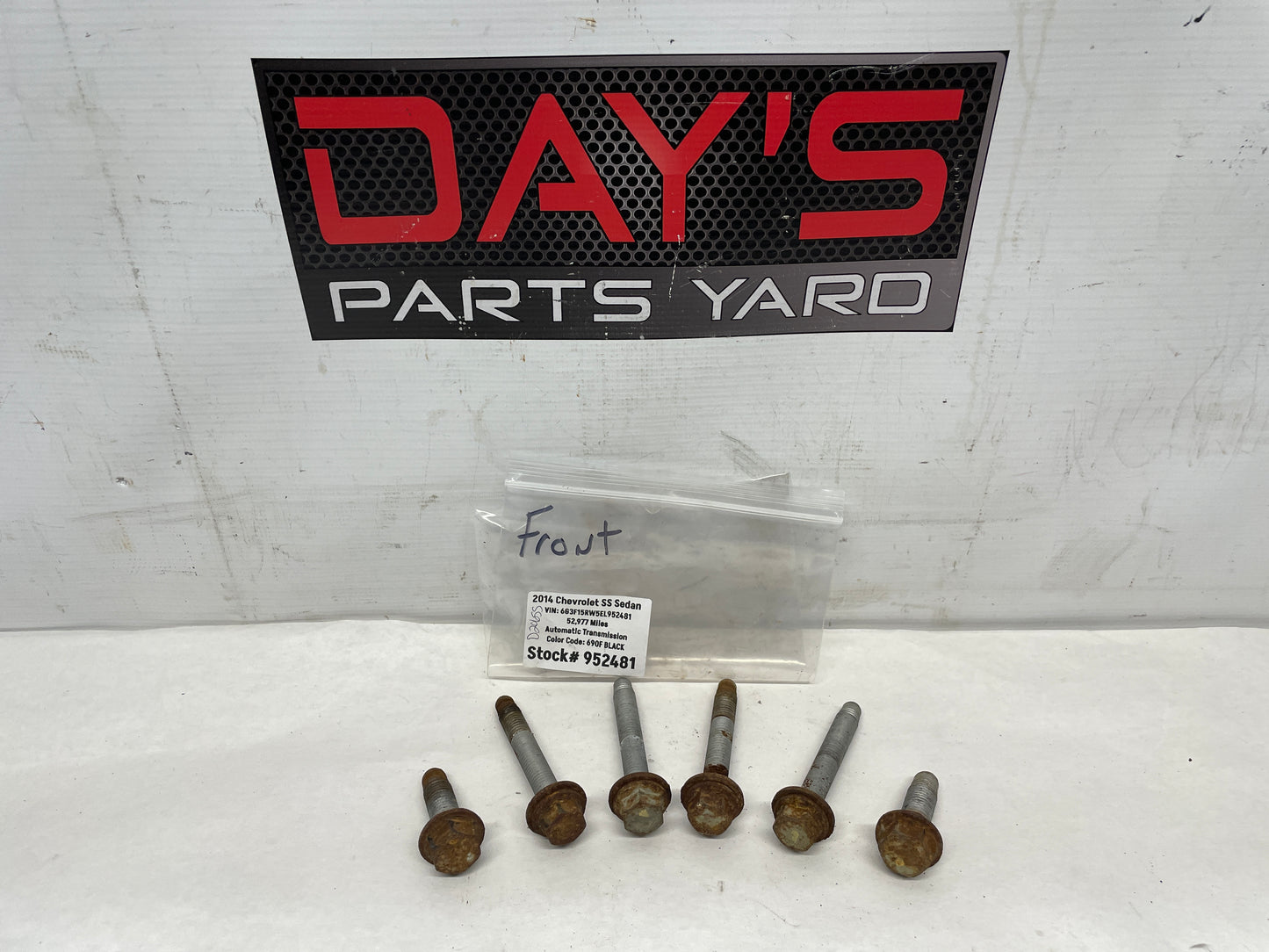 2014 Chevy SS Sedan Front Suspension Cradle Sub Frame Bolts Hardware Set OEM - Day's Parts Yard