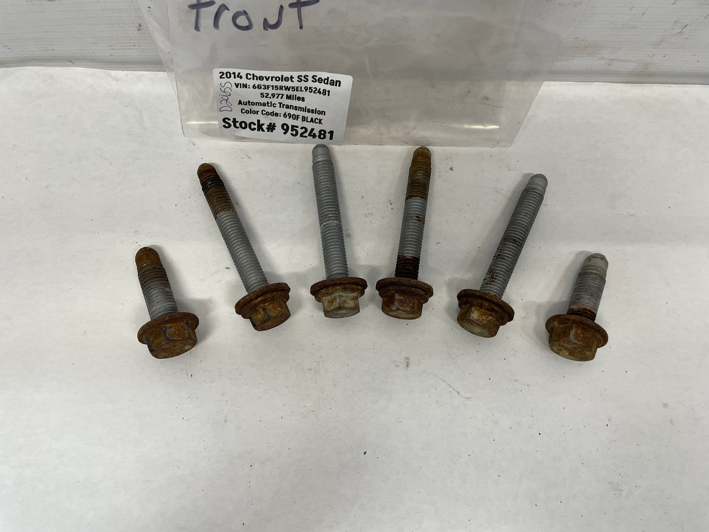 2014 Chevy SS Sedan Front Suspension Cradle Sub Frame Bolts Hardware Set OEM - Day's Parts Yard