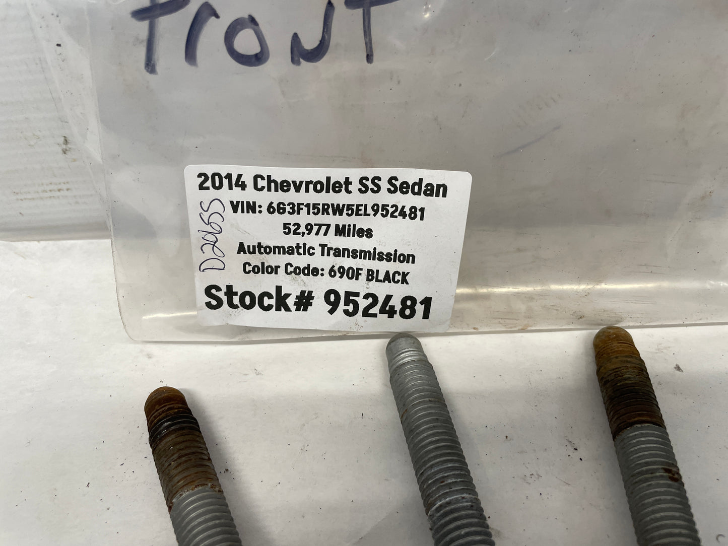 2014 Chevy SS Sedan Front Suspension Cradle Sub Frame Bolts Hardware Set OEM - Day's Parts Yard