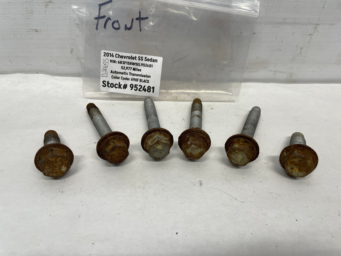 2014 Chevy SS Sedan Front Suspension Cradle Sub Frame Bolts Hardware Set OEM - Day's Parts Yard