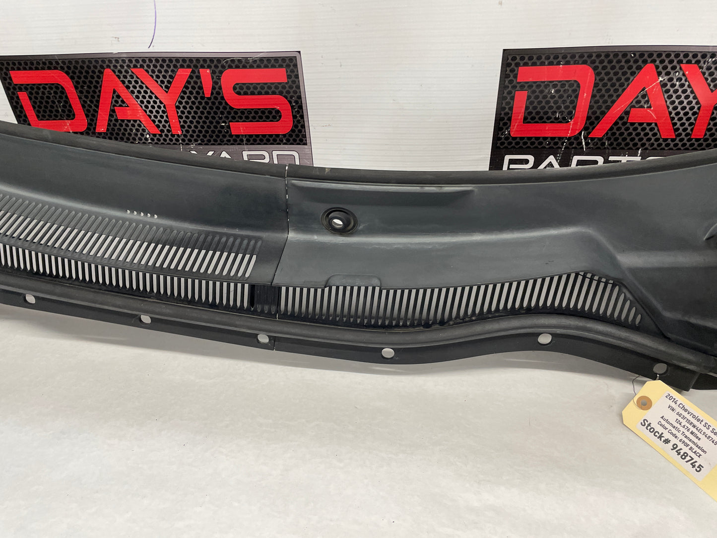 2014 Chevy SS Sedan Windshield Wiper Cowl Grille Panel OEM - Day's Parts Yard