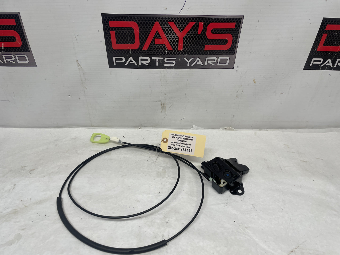 2014 Chevy SS Sedan Trunk Deck Lid Latch Actuator w/ Cable OEM - Day's Parts Yard