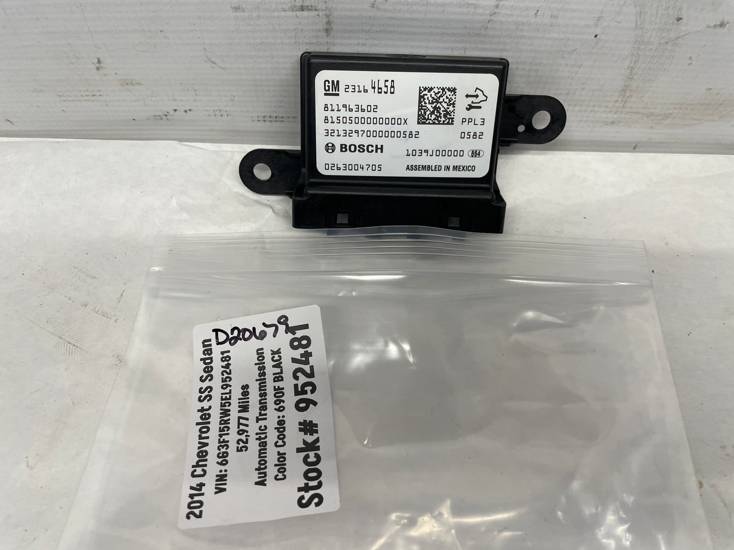 2014 Chevy SS Sedan Parking Aid Control Module OEM - Day's Parts Yard
