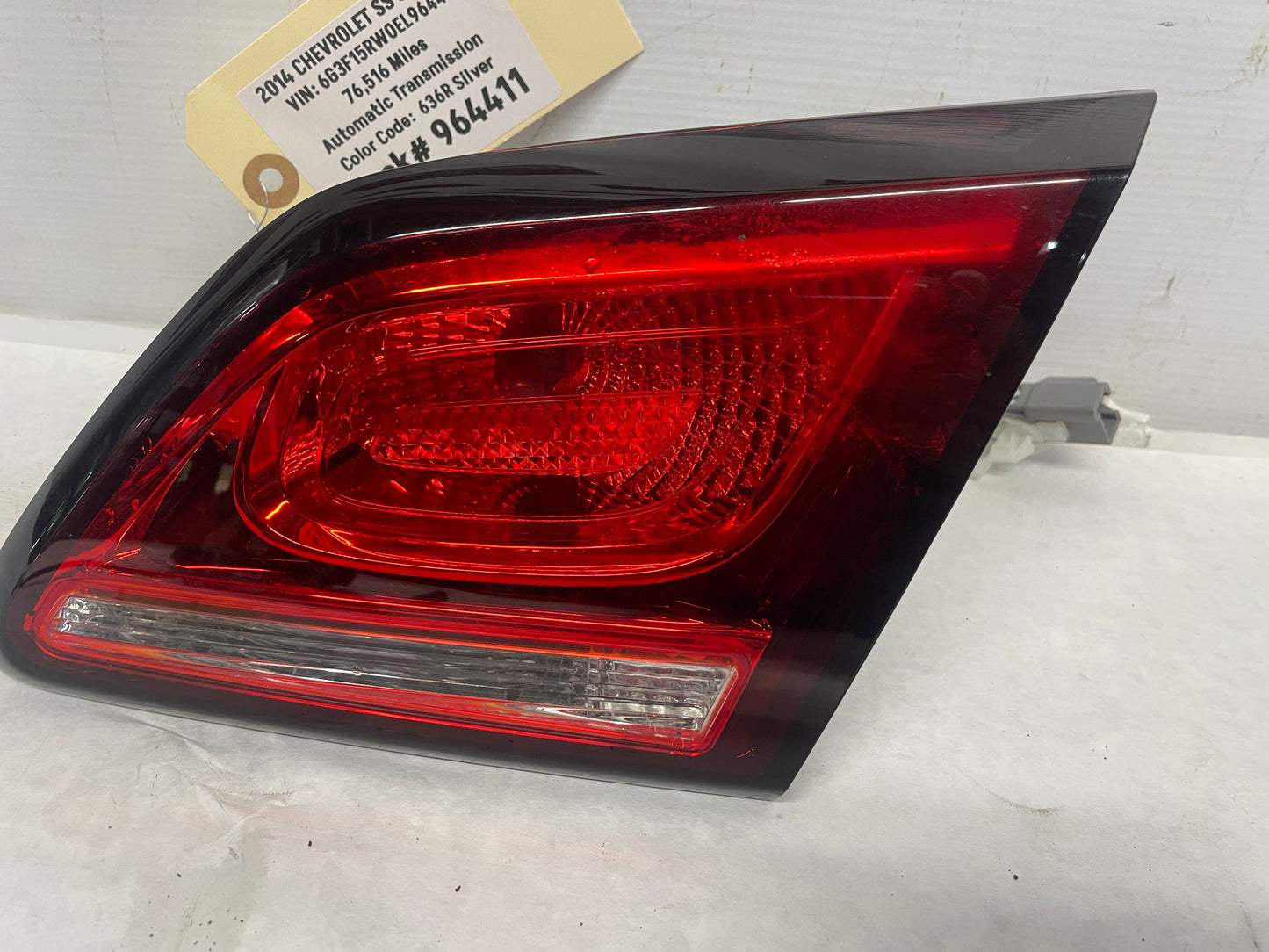 2014 Chevy SS Sedan RH Passenger Inner Tail Light Taillight Lamp OEM - Day's Parts Yard
