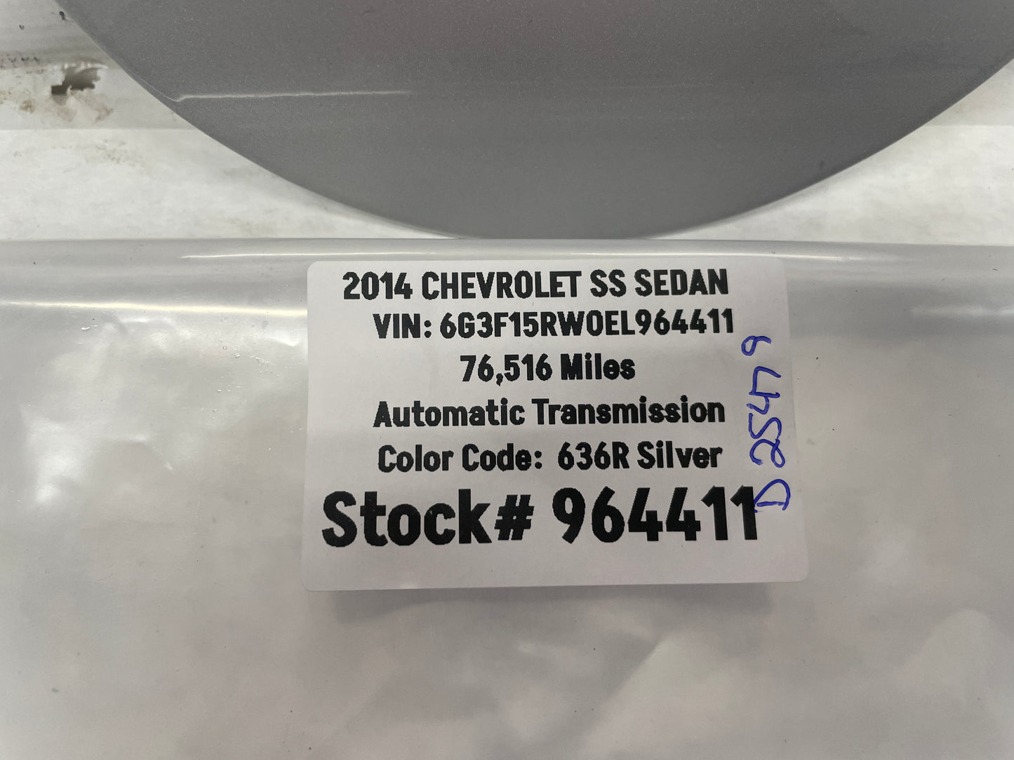 2014 Chevy SS Sedan Fuel Gas Door Cover Black OEM - Day's Parts Yard
