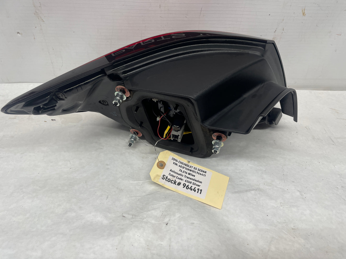 2014 Chevy SS Sedan RH Passenger Outer Tail Light Taillight Lamp OEM - Day's Parts Yard