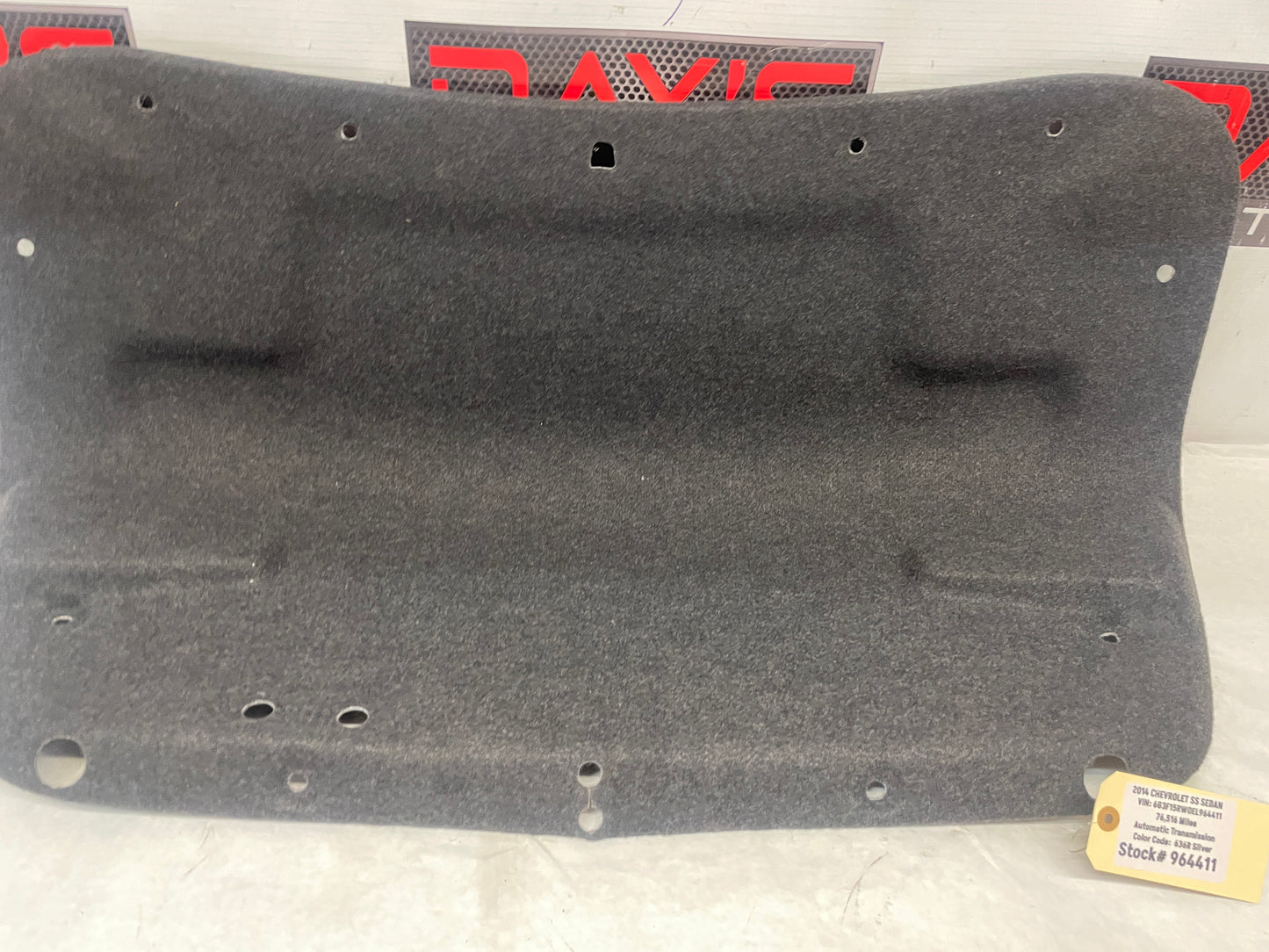 2014 Chevy SS Sedan Trunk Deck Lid Liner Carpet Felt OEM - Day's Parts Yard