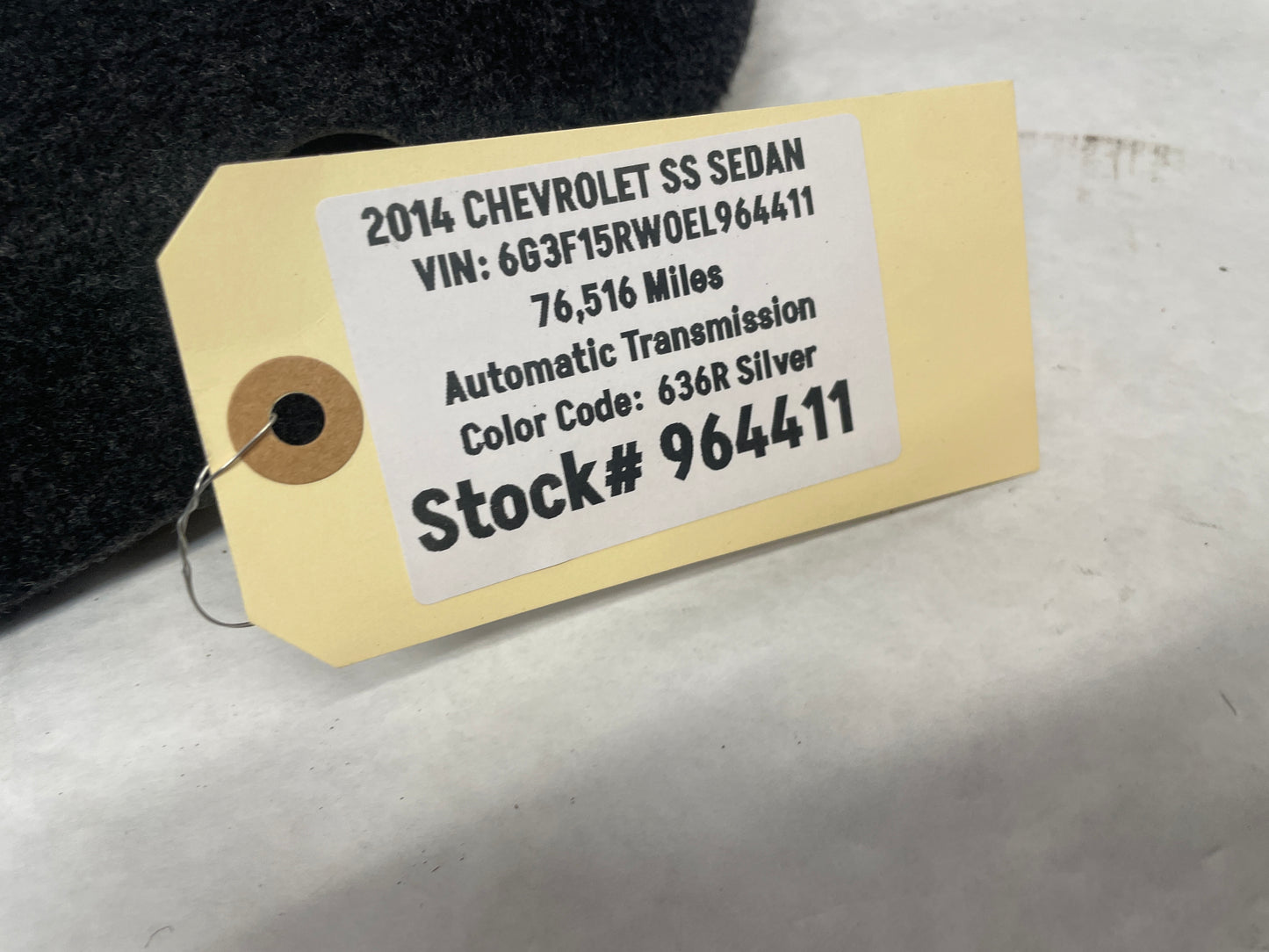 2014 Chevy SS Sedan Trunk Deck Lid Liner Carpet Felt OEM - Day's Parts Yard